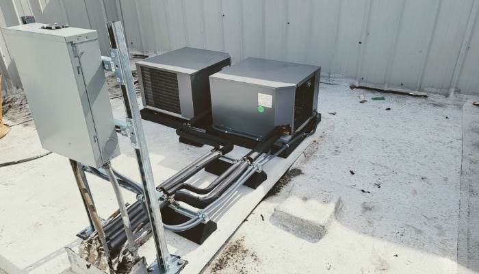 Final Product New Commercial Refrigeration Unit Installation